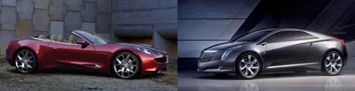 Fisker Karma Sunset Concept vs. Cadillac Converj Concept