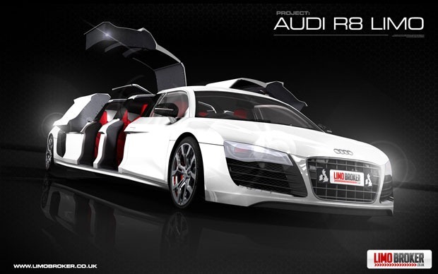 Audi R8 Limo are 8 portiere si 8 locuri sportive